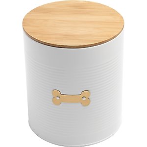 Park Life Designs Hector Coated Steel Treat Jar, 72-oz, White