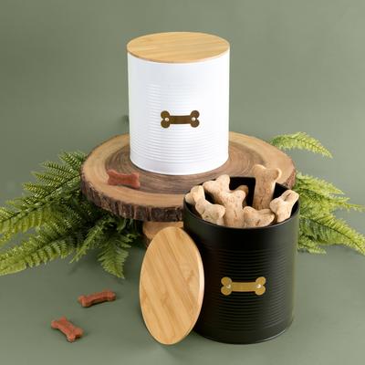 Show full view: Park Life Designs Hector Coated Steel Treat Jar, 72-oz, White slide 5 of 5