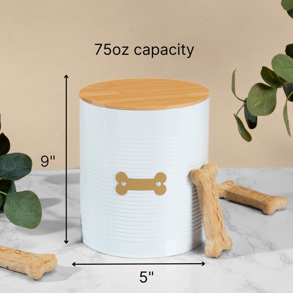 Show full view: Park Life Designs Hector Coated Steel Treat Jar, 72-oz, White slide 4 of 5