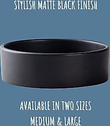 Park Life Designs Hugo Ceramic Dog & Cat Bowl, 2 count, Black, 2.75-cup slide 2 of 3