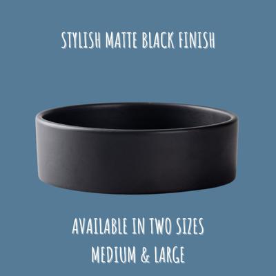 Show full view: Park Life Designs Hugo Ceramic Dog & Cat Bowl, 2 count, Black, 8-cup slide 3 of 3