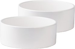 Park Life Designs Hugo Ceramic Dog & Cat Bowl, 2 count, White, 2.75-cup