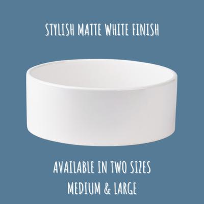 Show full view: Park Life Designs Hugo Ceramic Dog & Cat Bowl, 2 count, White, 2.75-cup slide 3 of 3