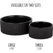Show in main carousel: Park Life Designs Jardin Ceramic Ribbed Effect Dog Bowls, 2 count, Black, 2-cup slide 6 of 7