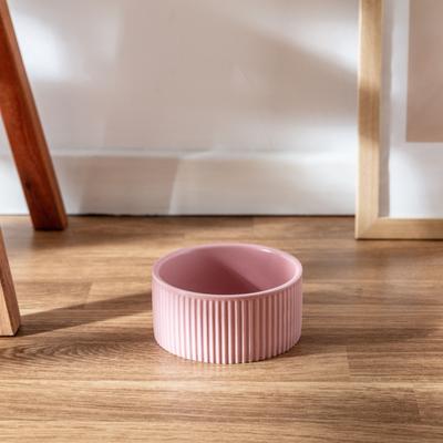 Show full view: Park Life Designs Jardin Ceramic Ribbed Effect Dog Bowls, 2 count, Pink, 2-cup slide 3 of 8