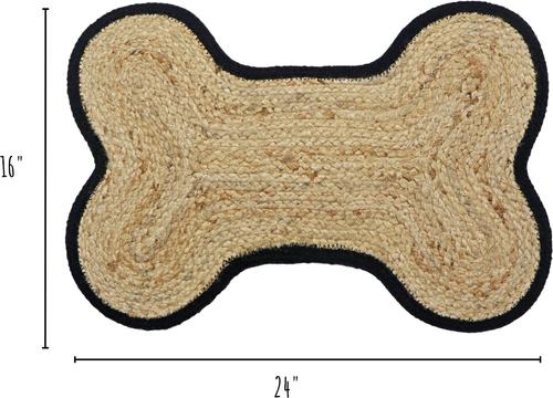 Show full view: Park Life Designs Loxely Jute Dog Food Mat, Black slide 4 of 5