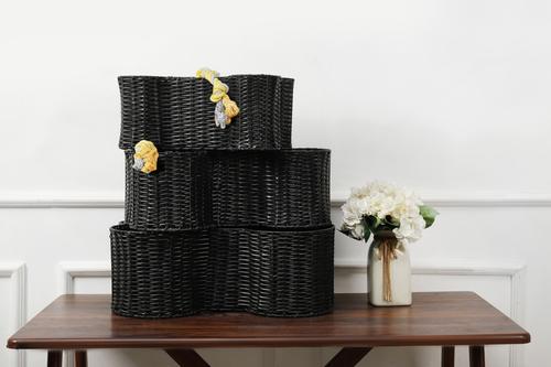 Show full view: Park Life Designs Loxley Dog Toy Storage Basket, Black, Medium: 21 x 13 x 8-in slide 5 of 6