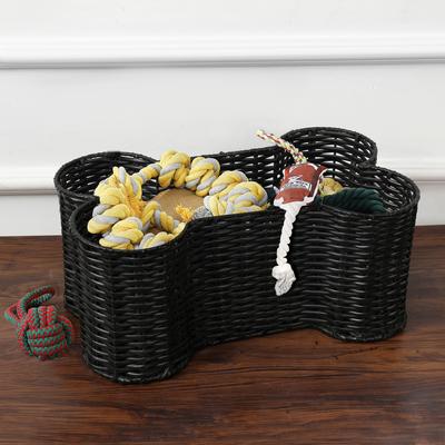 Show full view: Park Life Designs Loxley Dog Toy Storage Basket, Black, Medium: 21 x 13 x 8-in slide 4 of 6