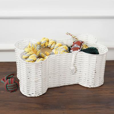 Show full view: Park Life Designs Loxley Dog Toy Storage Basket, White, Small: 17.5 x 11 x 7.5-in slide 2 of 5