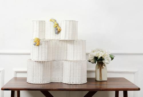 Show full view: Park Life Designs Loxley Dog Toy Storage Basket, White, Small: 17.5 x 11 x 7.5-in slide 4 of 5