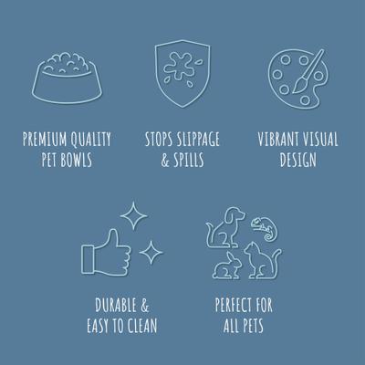 Show full view: Park Life Designs Manor Ceramic Dog & Cat Bowl, Azure, 2 count, 8-cup slide 6 of 8