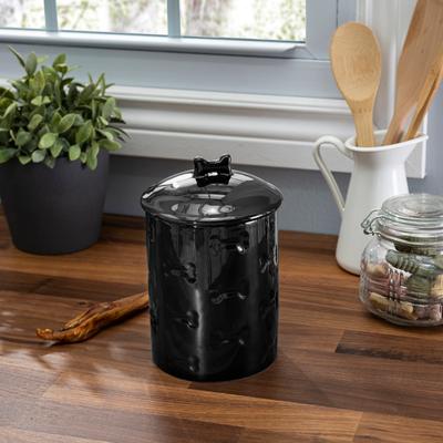 Show full view: Park Life Designs Manor Ceramic Treat Jar, 46-oz, Black slide 2 of 5