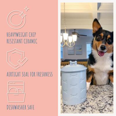 Show full view: Park Life Designs Manor Ceramic Treat Jar, 46-oz, Blue slide 6 of 7