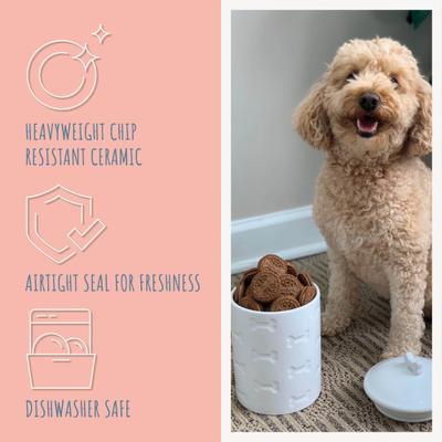 Show full view: Park Life Designs Manor Ceramic Treat Jar, 46-oz, White slide 4 of 5