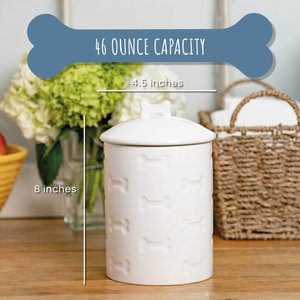Park Life Designs Manor Ceramic Treat Jar, 46-oz, White