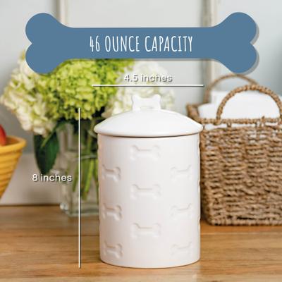 Show full view: Park Life Designs Manor Ceramic Treat Jar, 46-oz, White slide 2 of 5