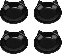 Park Life Designs Milo Ceramic Cat Bowls, 0.5-cup, 4 count, Black