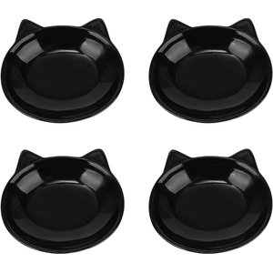 PARK LIFE DESIGNS Milo Ceramic Cat Bowls, 0.5-cup, 4 count, Black