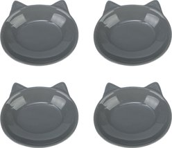Park Life Designs Milo Ceramic Cat Bowls, 0.5-cup, 4 count, Gray