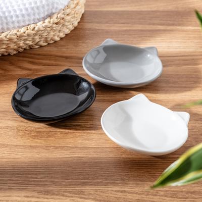 Show full view: Park Life Designs Milo Ceramic Cat Bowls, 0.5-cup, 4 count, Gray slide 2 of 6