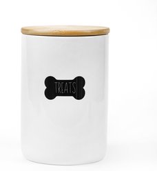 Park Life Designs Oakwell Ceramic Dog Treat Jar, White