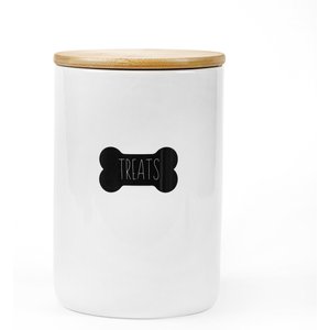 Park Life Designs Oakwell Ceramic Dog Treat Jar, White