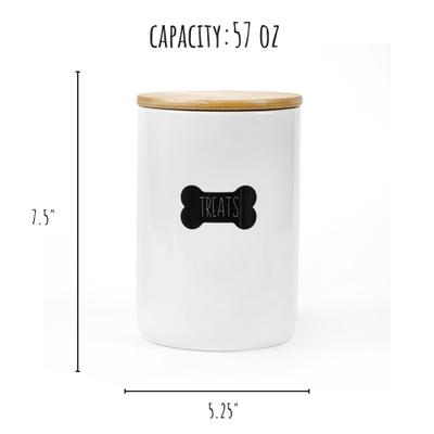 Show full view: Park Life Designs Oakwell Ceramic Dog Treat Jar, White slide 3 of 7