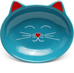 Park Life Designs Oscar Ceramic Cat Bowl, 1-cup, Blue