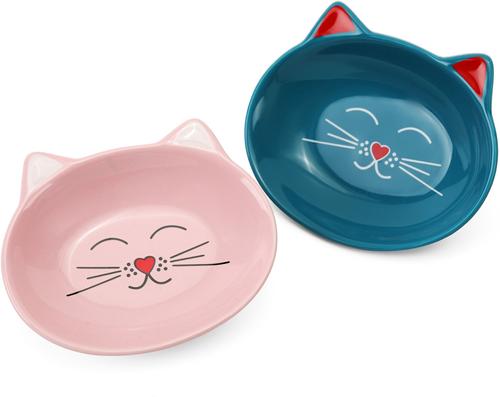 Show full view: Park Life Designs Oscar Ceramic Cat Bowl, 1-cup, Blue slide 3 of 5