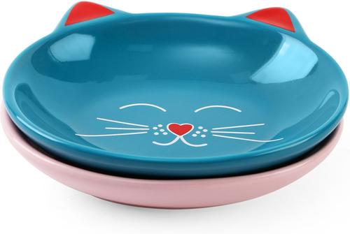 Show full view: Park Life Designs Oscar Ceramic Cat Bowl, 1-cup, Blue slide 2 of 5