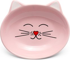 Park Life Designs Oscar Ceramic Cat Bowl, 1-cup, Pink