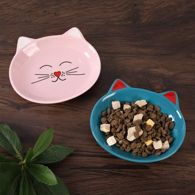 Show full view: Park Life Designs Oscar Ceramic Cat Bowl, 1-cup, Pink slide 4 of 5