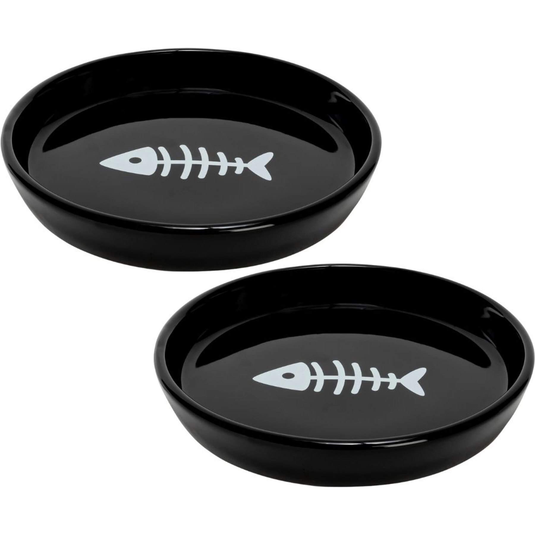 Park Life Designs Oscar Ceramic Cat Bowl, Black, 1-cup, 2 count