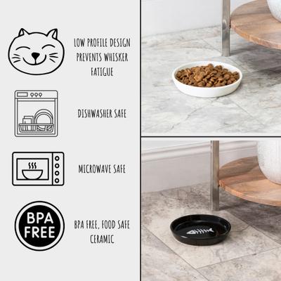 Show full view: Park Life Designs Oscar Ceramic Cat Bowl, Black, 1-cup, 2 count slide 4 of 4