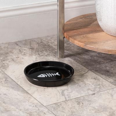 Show full view: Park Life Designs Oscar Ceramic Cat Bowl, Black, 1-cup, 2 count slide 2 of 4