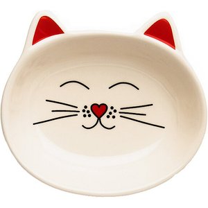 Park Life Designs Oscar Ceramic Cat Bowl, Cream, 0.5-cup
