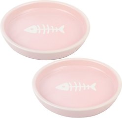 Park Life Designs Oscar Ceramic Cat Bowl, Pink, 1-cup, 2 count slide 1 of 4