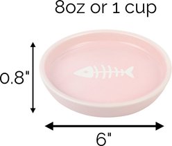Park Life Designs Oscar Ceramic Cat Bowl, Pink, 1-cup, 2 count slide 2 of 4
