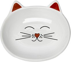 Park Life Designs Oscar Ceramic Cat Bowl, White, 0.5-cup