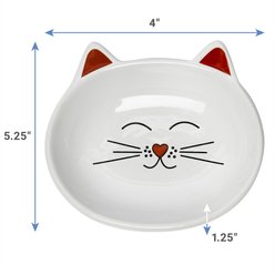 Park Life Designs Oscar Ceramic Cat Bowl, White, 0.5-cup slide 2 of 2