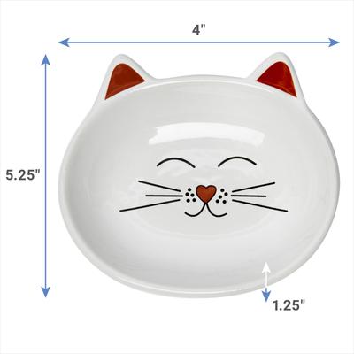 Show full view: Park Life Designs Oscar Ceramic Cat Bowl, White, 0.5-cup slide 2 of 3