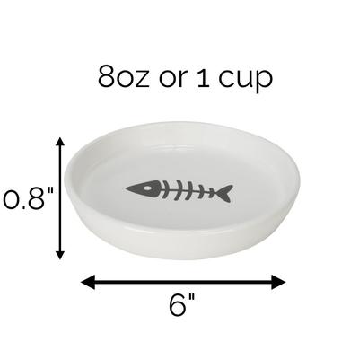 Show full view: Park Life Designs Oscar Ceramic Cat Bowl, White, 1-cup, 2 count slide 4 of 5