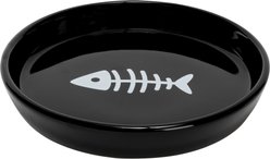 Park Life Designs Oscar Classic Round Ceramic Cat Bowl, 1-cup, Black