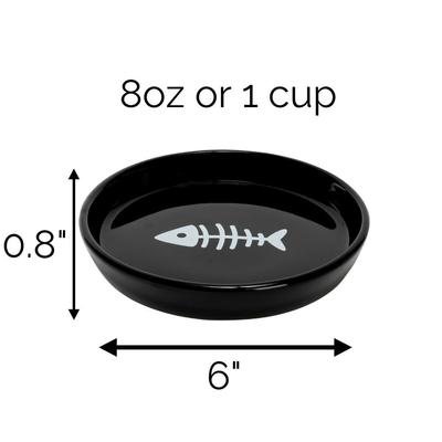 Show full view: Park Life Designs Oscar Classic Round Ceramic Cat Bowl, 1-cup, Black slide 5 of 6