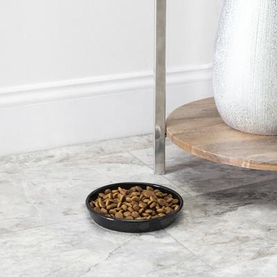 Show full view: Park Life Designs Oscar Classic Round Ceramic Cat Bowl, 1-cup, Black slide 3 of 6