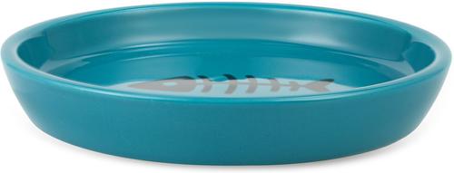 Show full view: Park Life Designs Oscar Classic Round Ceramic Cat Bowl, 1-cup, Blue slide 5 of 8