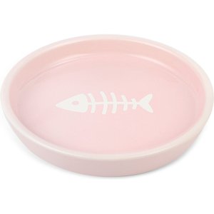 Park Life Designs Oscar Classic Round Ceramic Cat Bowl, 1-cup, Pink