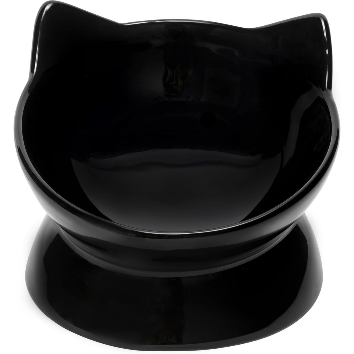 Park Life Designs Oscar Tilt Ceramic Cat Bowl, 1-cup, Black