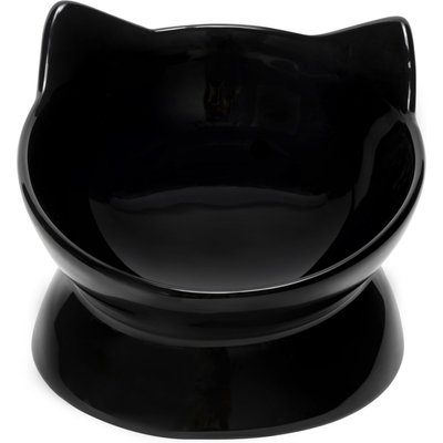 Park Life Designs Park Life Designs Oscar Tilt Ceramic Cat Bowl, 1-cup, Black
