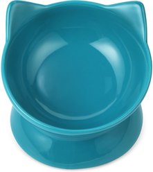 Park Life Designs Oscar Tilt Ceramic Cat Bowl, 1-cup, Blue